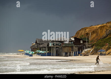 Restaurants in Seaside Beach in Canoa Quebrada Stockfoto