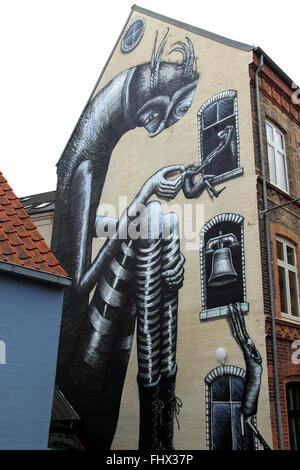 Streetart Aalborg Nord-Jütland, Dänemark, Scandinavia Stockfoto