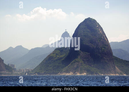 Pao de Acucar gesehen die Guanabara-Bucht Stockfoto