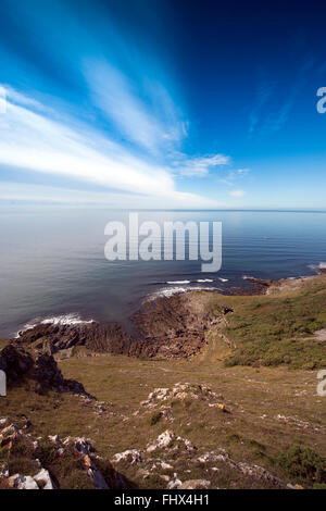 Blick vom Southgate Oxwich Bay an der Küste von Gower, S Wales UK Stockfoto