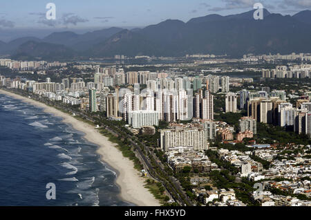 Luftaufnahme von Barra da Tijuca Nachbarschaft Stockfoto