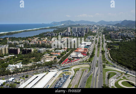 Vista Aérea da Barra da Tijuca com Destaque Para Avenida Das Américas Stockfoto