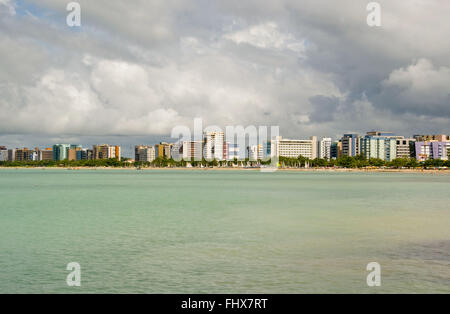 Strand Pajucara Stadt von Maceio Stockfoto