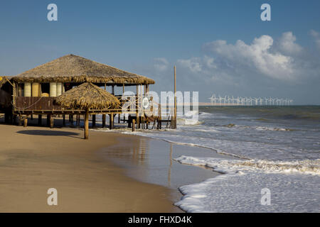 Restaurant am Rande von Canoa Quebrada Strand - Park Eolico Aracaty Nebenkosten Stockfoto