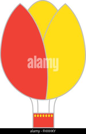 Vector - tulpenförmige Heißluftballon. Blume. Ostern, Frühling, Sommer. Stock Vektor