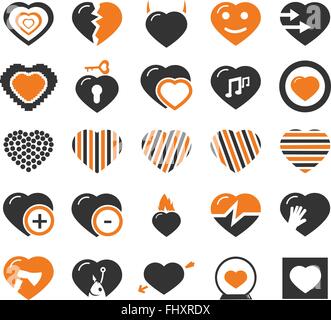 Herz Liebe Web Icons für User Interfacedesign Stock Vektor