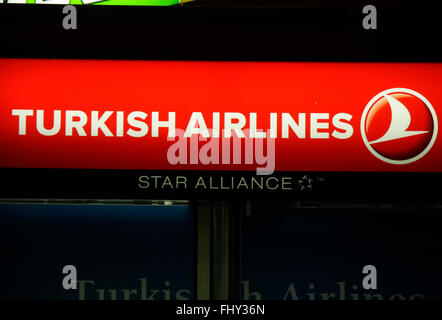 Markenname: "Turkish Airlines", Berlin. Stockfoto