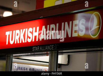 Markenname: "Turkish Airlines", Berlin. Stockfoto