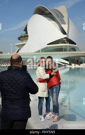 Schnappschüsse am Palau de Les Arts Reina Sofia, Valencia, Spanien Stockfoto