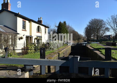 Tarvin Lock, Chester Kanal, Chester. Stockfoto