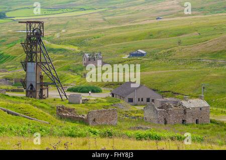 Stillgelegte Zechenhaus of Grove Rechen Mine Gebäude, Rookhope Bezirk, Weardale, North Pennines, County Durham, England, UK. Stockfoto