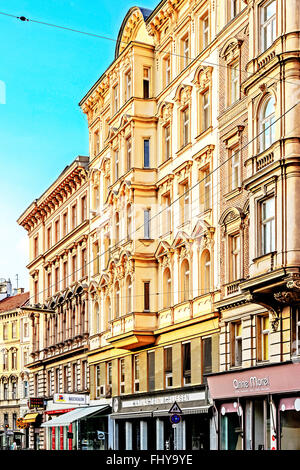 Vornehme Mietshäuser in Wien, Alsergrund, 9. Bezirk; Mietshäuser in Wien, Kaiserzeit Stockfoto