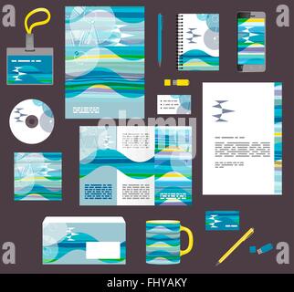 Corporate Identity-Business-Templates. Satz der modernen abstrakten Grafik-design Stock Vektor