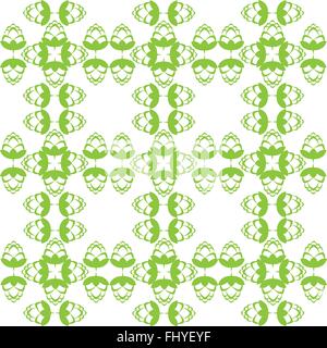 Grasgrün Hop Blumen digitale Vektor Musterdesign. Hintergrund Illustration. Stock Vektor