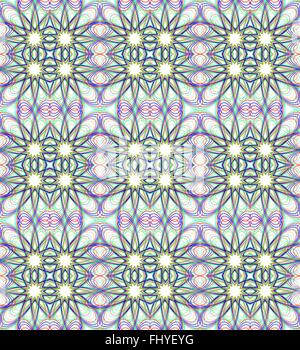 Bunte abstrakte Blumen und Sternen auf dem weißen Hintergrund. Digitalen Hintergrund Vektor abstraktes Muster drucken. Stock Vektor