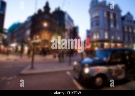 London, verschwommene Stadtstraße, unscharf gestellt Hintergrund Stockfoto