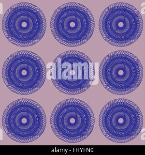 Indigo abstrakte Blumen auf Pfirsich farbigen Hintergrund. Digitalen Hintergrundmuster Vektor. Stock Vektor