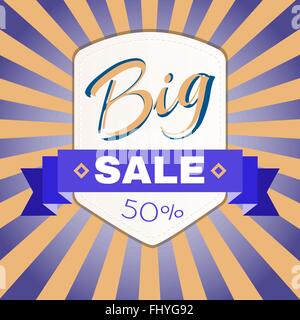 Big Sale prozentuale Rabatt Flyer-Vektor-Illustration. Prozentualen Rabatt. Urlaub Hot Vacation Card Markt Shop Ware Verkauf Stock Vektor