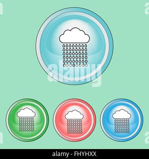 Ökologische natürliche Zeichen und Symbole-Abzeichen. Digitalen Hintergrund Vektor-Icons einstellen isolierte auf bunte Runde Tasten. Stock Vektor