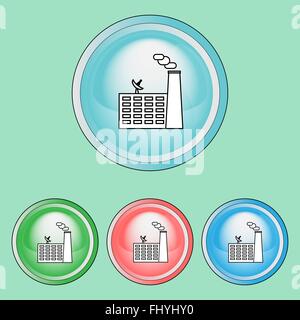 Ökologische natürliche Zeichen und Symbole-Abzeichen. Digitalen Hintergrund Vektor-Icons einstellen isolierte auf bunte Runde Tasten. Stock Vektor