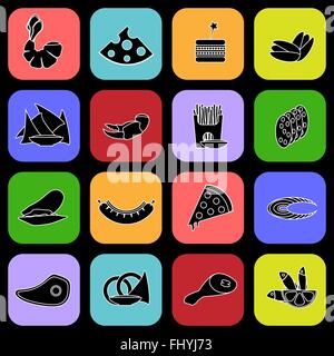Bunte Bier-Snacks-Icon-Set. Digitalen Hintergrund-Vektor-Illustration. Stock Vektor