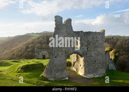 Pennard Castle auf der Gower-Halbinsel, Wales. Stockfoto