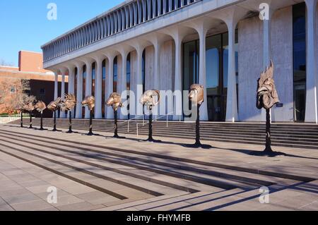 Der Kreis der Tiere Zodiac Kopf-Skulpturen von chinesische Künstler Ai Weiwei auf der Princeton University Scudder Plaza Stockfoto