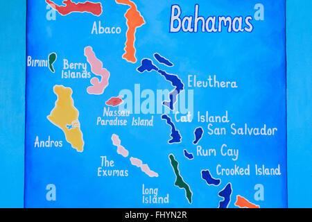 Karte, Rogers gehen, Nassau, New Providence Island, Bahamas Stockfoto