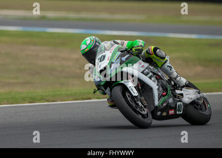 Phillip Island, Australien. 27. Februar 2016. Phillip Island, Australien. Freies Training Nr. 3. Roman Ramos, Team GoEleven. FIM Supersport Weltmeisterschaft Runde 1. Bildnachweis: Russell Hunter/Alamy Live-Nachrichten Stockfoto