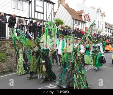 Hastings Jack-in-the-Green Day Feiertag Prozession, East Sussex, England, GB Stockfoto