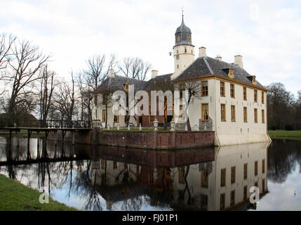 Slochteren. Februar-1602016. Immobilien Fraeylemaborg aus dem 13. Jahrhundert in Slochteren. Die Niederlande Stockfoto