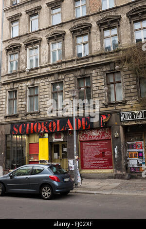 BERLIN, Mai 05: das "Schololade" Haus in der Ackestrasse in Berlin-Mitte am 15. Mai 2015. Stockfoto