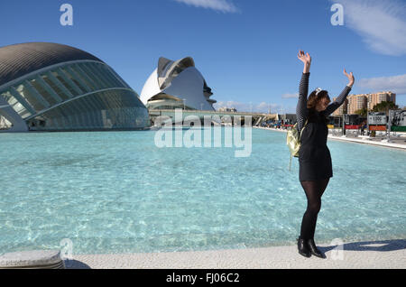 Hemisferic und Palau de Les Arts Reina Sofia, Valencia, Spanien Stockfoto