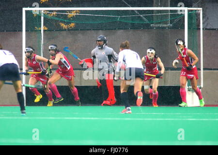 Ibaraki, Osaka, Japan. 20. Februar 2016. Sakiyo Asano (JPN)-Hockey: Internationaler Frauentag Ausstellung Eishockeyspiel zwischen Japan und Südkorea im Ritsumeikan Hollys Stadium in Ibaraki, Osaka, Japan. © AFLO/Alamy Live-Nachrichten Stockfoto