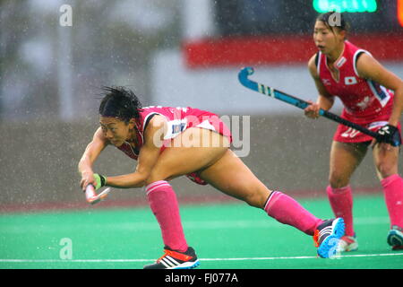 Ibaraki, Osaka, Japan. 20. Februar 2016. Kana-Nomura (JPN)-Hockey: Internationaler Frauentag Ausstellung Eishockeyspiel zwischen Japan und Südkorea im Ritsumeikan Hollys Stadium in Ibaraki, Osaka, Japan. © AFLO/Alamy Live-Nachrichten Stockfoto