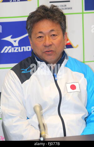 Ibaraki, Osaka, Japan. 20. Februar 2016. Yuji Nagai (JPN)-Hockey: Internationaler Frauentag Ausstellung Eishockeyspiel zwischen Japan und Südkorea im Ritsumeikan Hollys Stadium in Ibaraki, Osaka, Japan. © AFLO/Alamy Live-Nachrichten Stockfoto