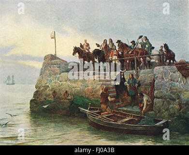 Flug von Jakob II. nach der Schlacht am Boyne 1690 Stockfoto