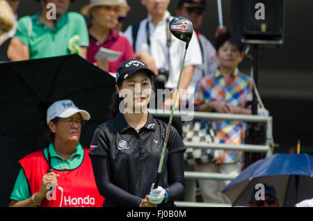 Chonburi, Thailand. 27. Februar 2016. XI Yu Lin von China in Honda LPGA Thailand 2016 im Siam Country Club, Pattaya Old Course am 27. Februar 2016 in Chonburi, Thailand. Bildnachweis: Chatchai Somwat/Alamy Live-Nachrichten Stockfoto