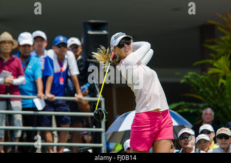 Chonburi, Thailand. 27. Februar 2016. Jessica Korda von Staaten in Honda LPGA Thailand 2016 im Siam Country Club, Pattaya Old Course am 27. Februar 2016 in Chonburi, Thailand. Bildnachweis: Chatchai Somwat/Alamy Live-Nachrichten Stockfoto