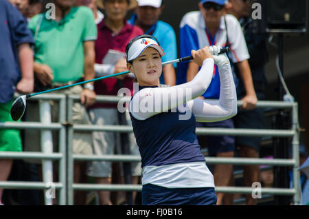 Chonburi, Thailand. 27. Februar 2016. Q-Baek von Südkorea in Honda LPGA Thailand 2016 im Siam Country Club, Pattaya Old Course am 27. Februar 2016 in Chonburi, Thailand. Bildnachweis: Chatchai Somwat/Alamy Live-Nachrichten Stockfoto