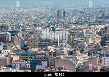 Athen, Attika, Griechenland.  Blick über Athen von der Akropolis. Stockfoto