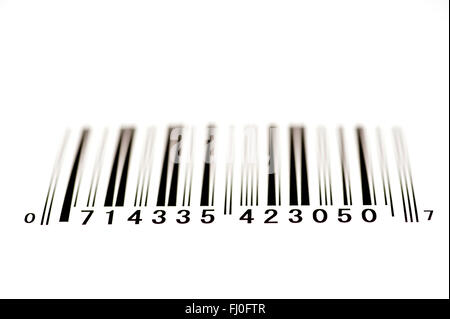 Barcode von unten mit geringen Schärfentiefe Stockfoto
