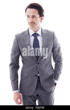 Porträt der jungen Geschäftsmann isoliert auf weiss Stockfoto