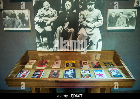 Winston Churchill, Roosevelt und Joseph Stalin Foto in Joseph Stalin-Museum in der Stadt Gori, Georgien Stockfoto