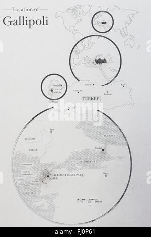 Lageplan von Gallipoli Stockfoto