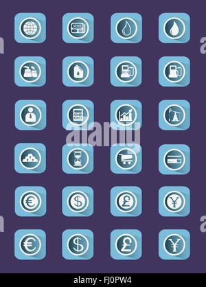 Flache Icon-Set. Buisiness Symbole. Digitalen Hintergrund-Vektor-Illustration. Stock Vektor