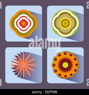 Runde florale Symbole. Digitalen Hintergrund-Vektor-Illustration. Stock Vektor