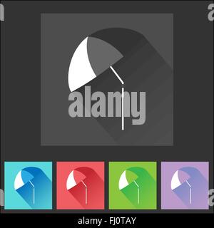 Bunte flach Regenschirm-Icon-Set. Digitalen Hintergrund-Vektor-illustration Stock Vektor