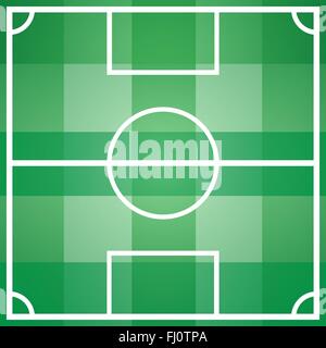 Fußball, Fußball-Spielfeld-Vorlage mit allen wesentlichen Teilen. Outdoor-Sport-digitale Hintergrund-Vektor-Illustration. Stock Vektor
