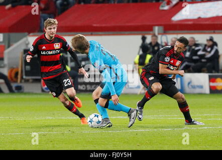 Karim Bellarabi während der Champions League Spiel Bayer Leverkusen - FC Barcelona 9. Dezember 2015 in der Bay-Arena Stockfoto